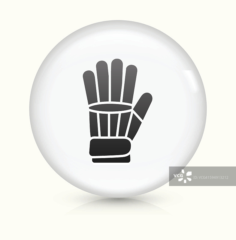 运动手套图标上的白色圆形矢量按钮图片素材