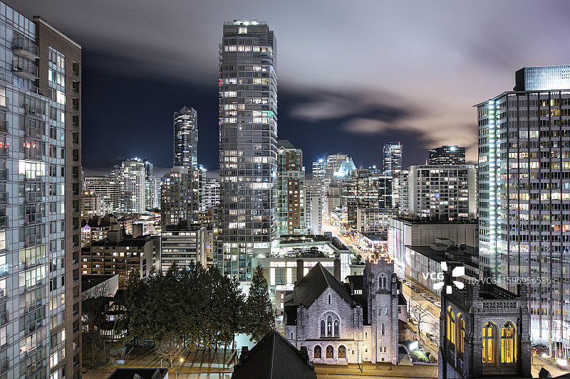 夜景照明城市建筑图片素材
