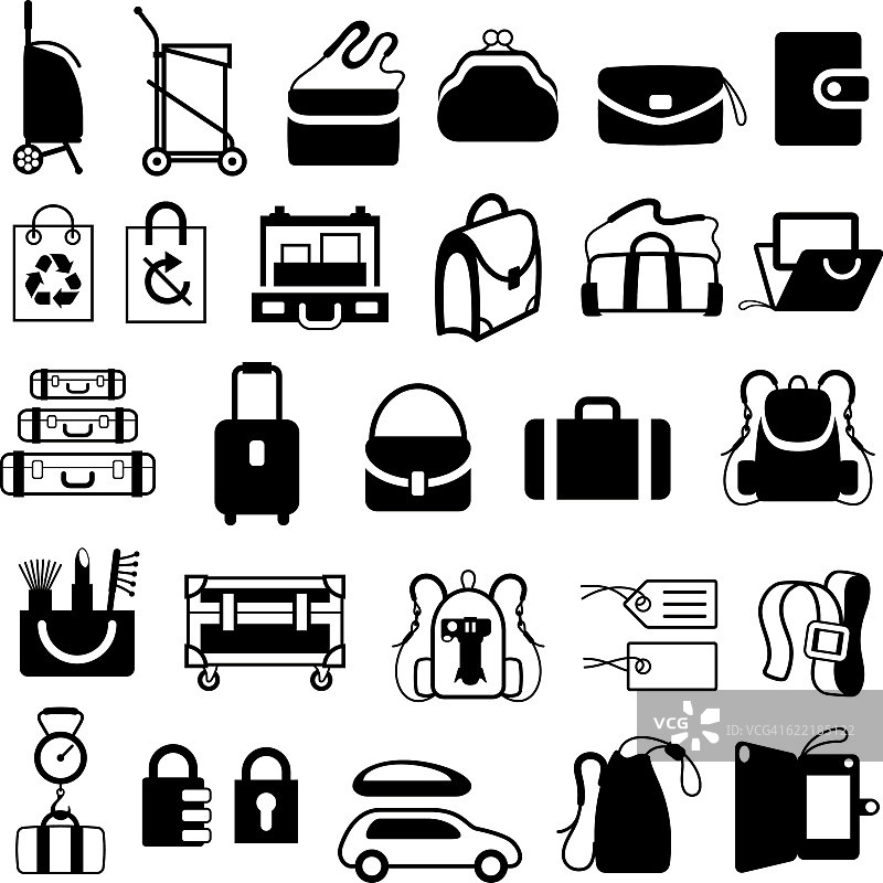 行李，袋子和箱子图标图片素材
