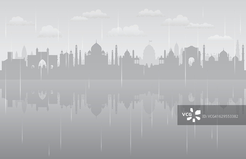 印度雨(所有建筑都是完整的和可移动的)图片素材