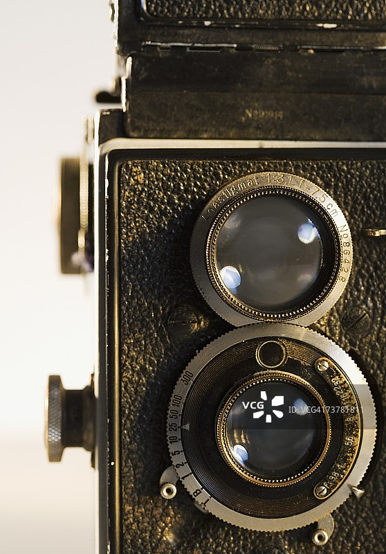 老式电影摄影机的特写图片素材