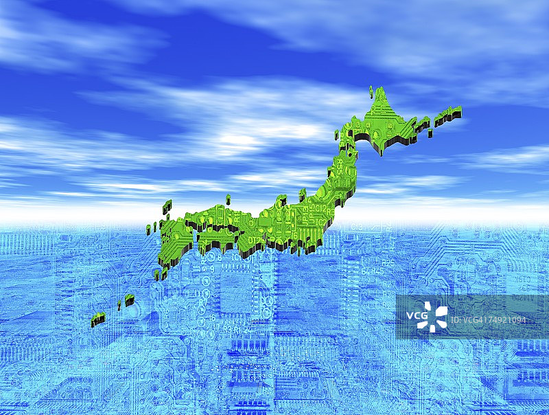 日本地图上的线路图片素材