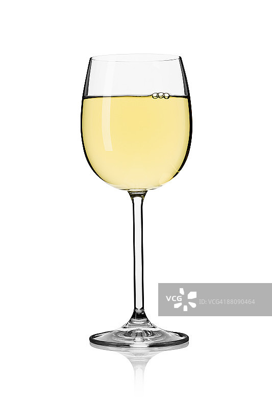 盛白葡萄酒的酒杯图片素材