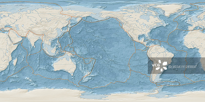 世界海洋地图的数字插图图片素材