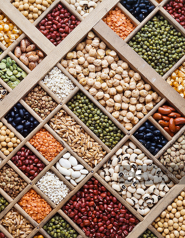 谷物、种子和豆类的组成图片素材