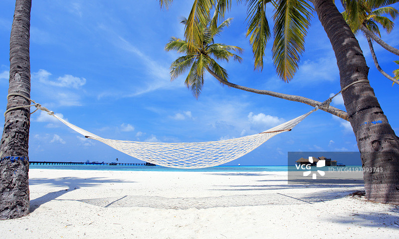 海滩上的吊床。图片素材