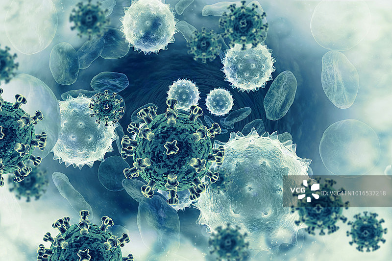 病毒感染的血细胞图片素材