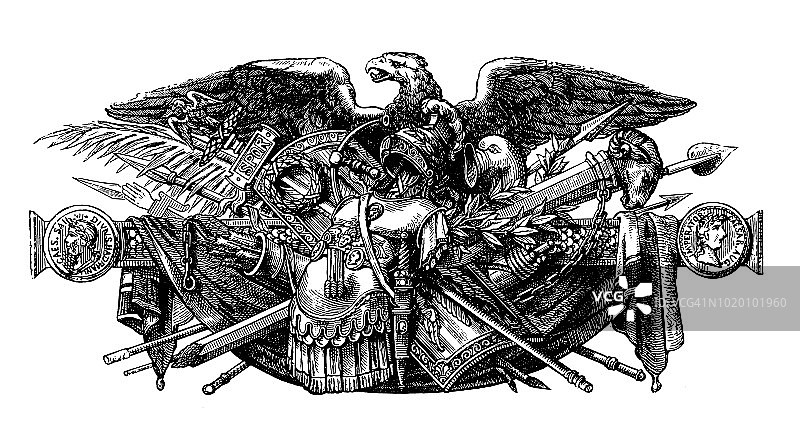罗马帝国的武器靠近鹰图片素材
