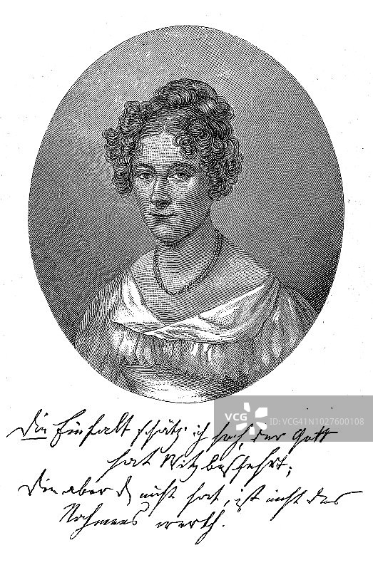 拉赫尔·瓦恩哈根·冯·恩塞（1771-1833），德国作家图片素材