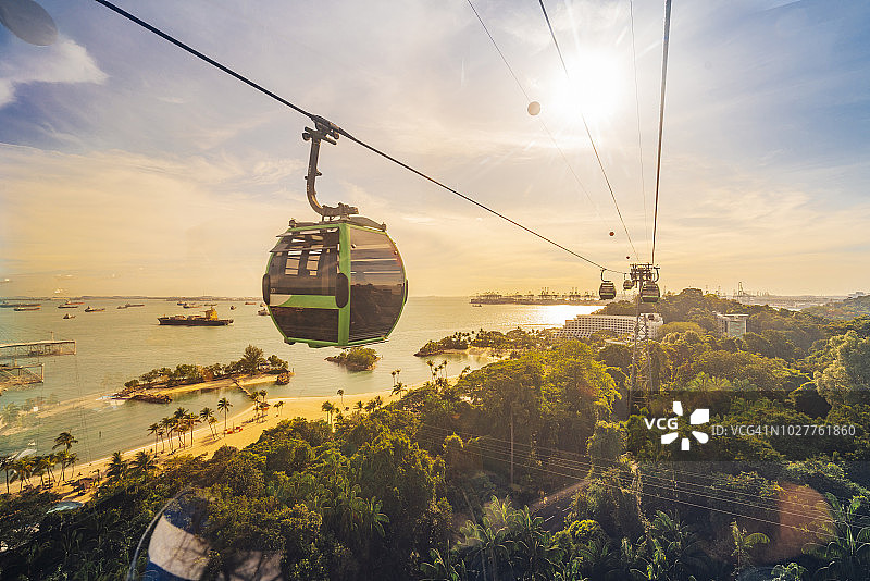 新加坡圣淘沙岛缆车之旅图片素材