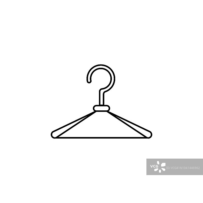 衣架,衣橱图标。移动概念和web应用的服装图标元素。细线衣架，壁橱图标可以用于网页和移动图片素材