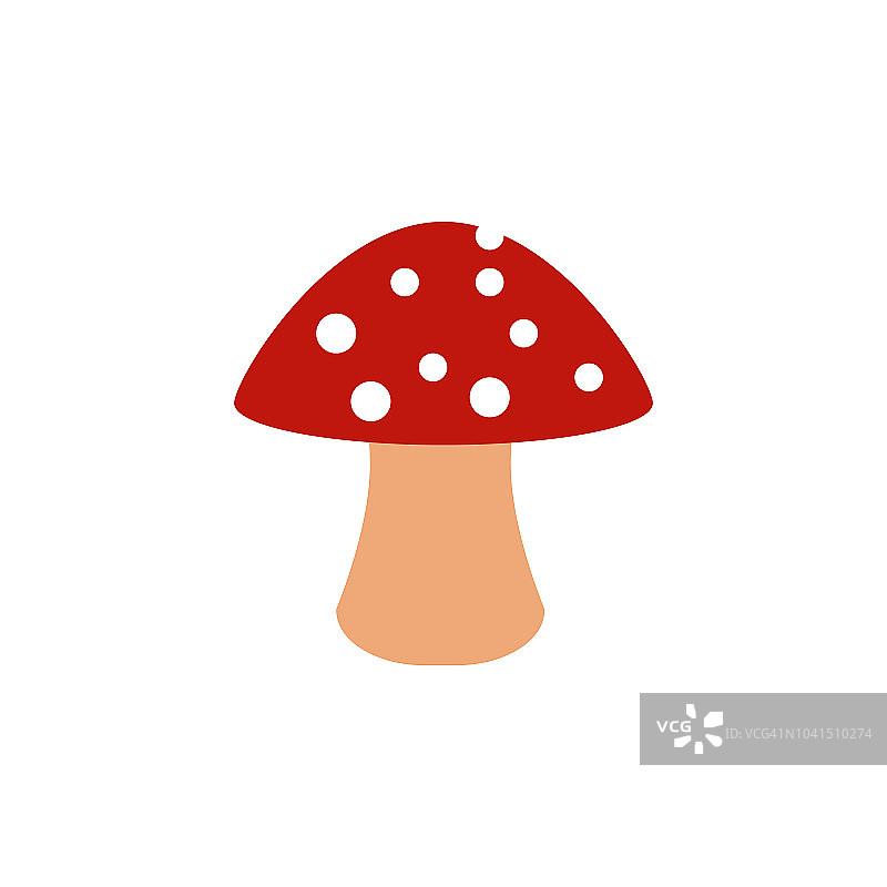 蘑菇彩色插图。移动概念和web应用的彩色食物图标元素。详细的蘑菇图标可以用于网页和手机图片素材