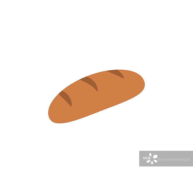 面包彩色插图。移动概念和web应用的彩色食物图标元素。详细的面包图标可以用于网页和手机图片素材