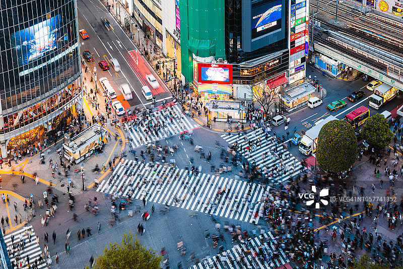 日本东京著名的涉谷步行街图片素材