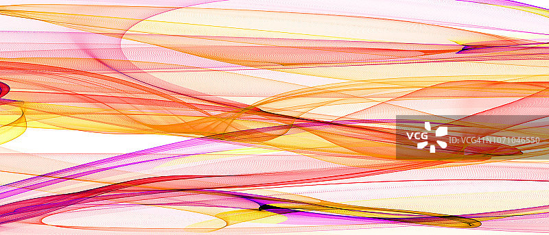 抽象的黄色和粉红色的波，孤立在白色的背景图片素材