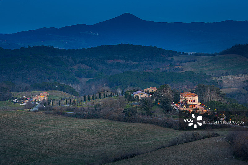 Casale Marittimo，比萨，托斯卡纳-风景，Val di Cecina山丘，意大利图片素材