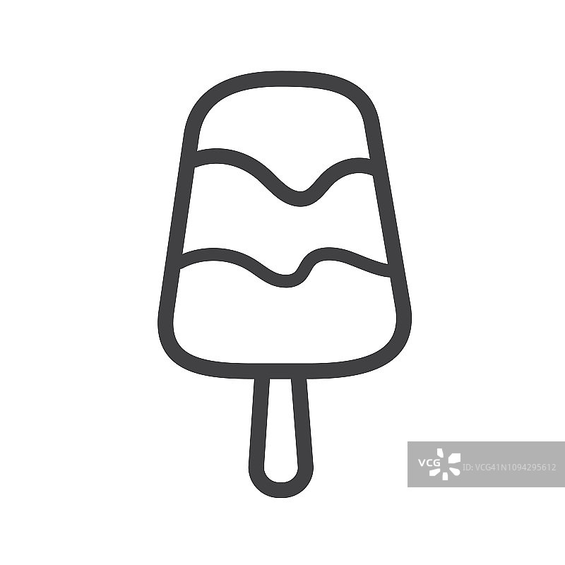 夏季冰棒派对平面简单的轮廓设计图标图片素材