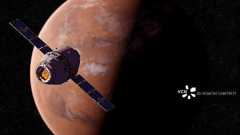 卫星在火星前面的插图图片素材