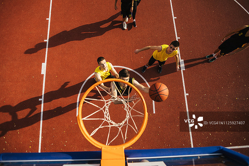 篮球比赛正上方图片素材