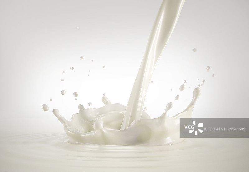 牛奶浇与皇冠飞溅，插图图片素材