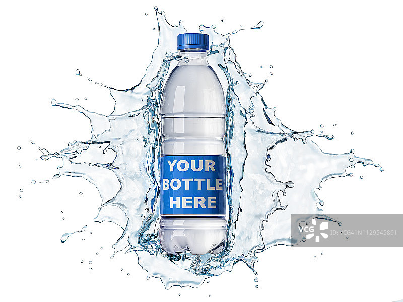 用水瓶泼洒清水，作插图图片素材
