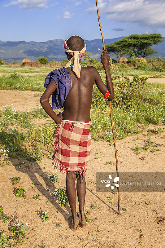 来自非洲埃塞俄比亚Erbore部落的小男孩图片素材