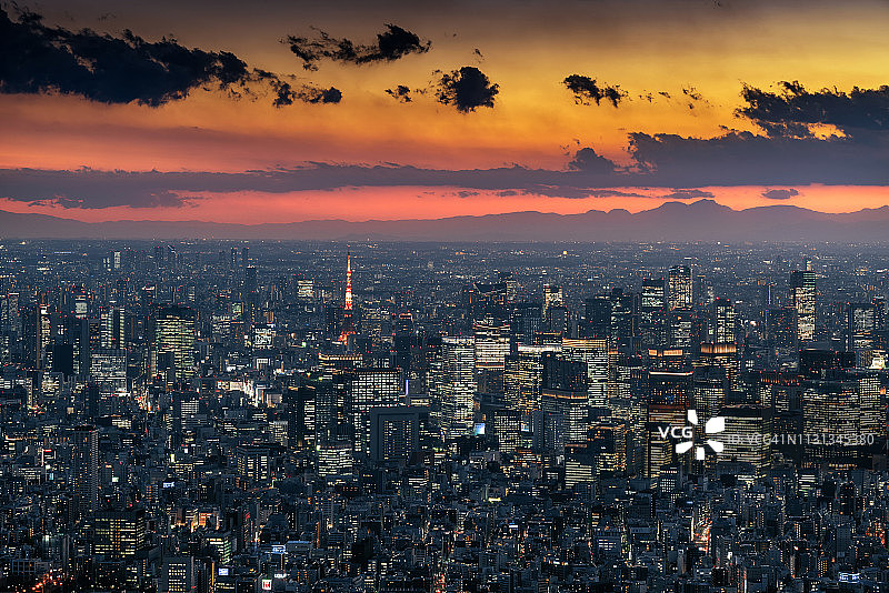 从天空树看东京的近景图片素材