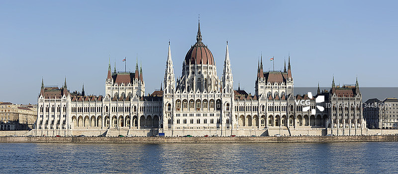 冬季匈牙利议会的正面图片素材