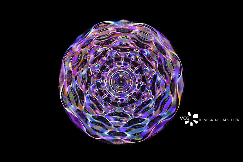 彩色的cymatic图案的声音被水反射图片素材