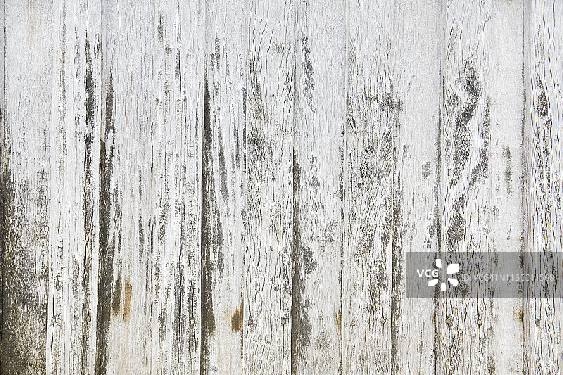 全框拍摄的白色油漆木墙，背景图片素材