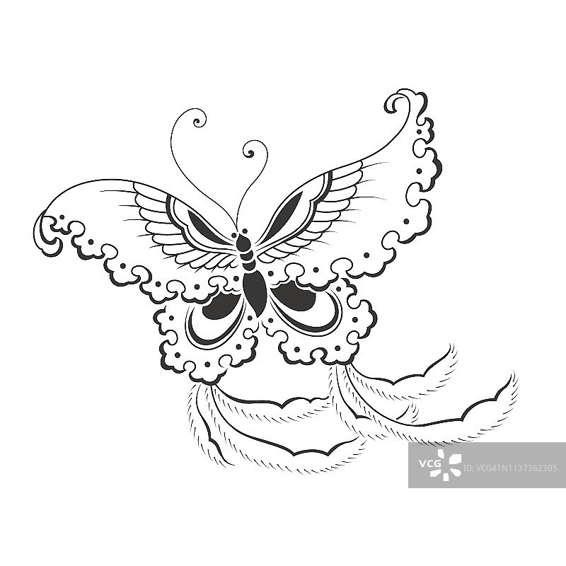 中式蝴蝶图案图片素材