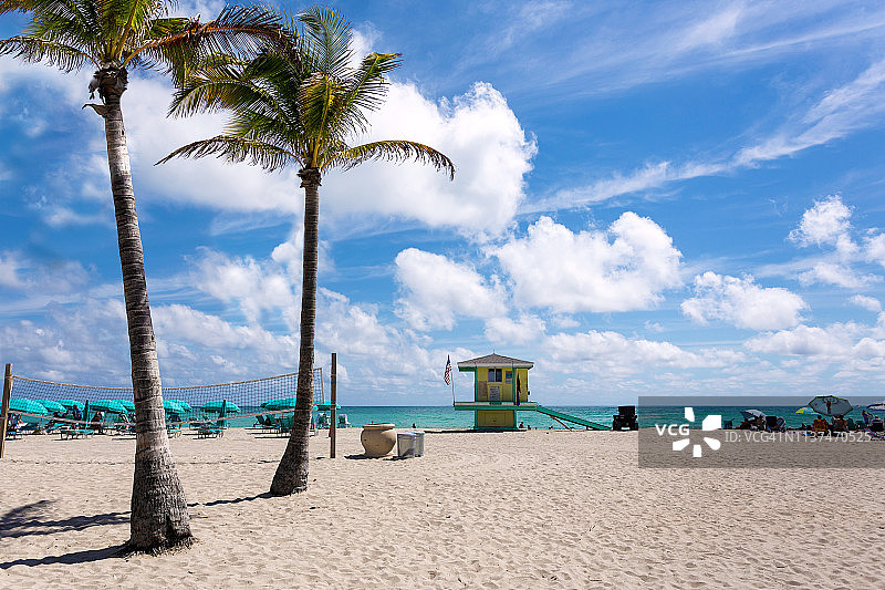 好莱坞海滩场景北迈阿密，佛罗里达，美国。图片素材