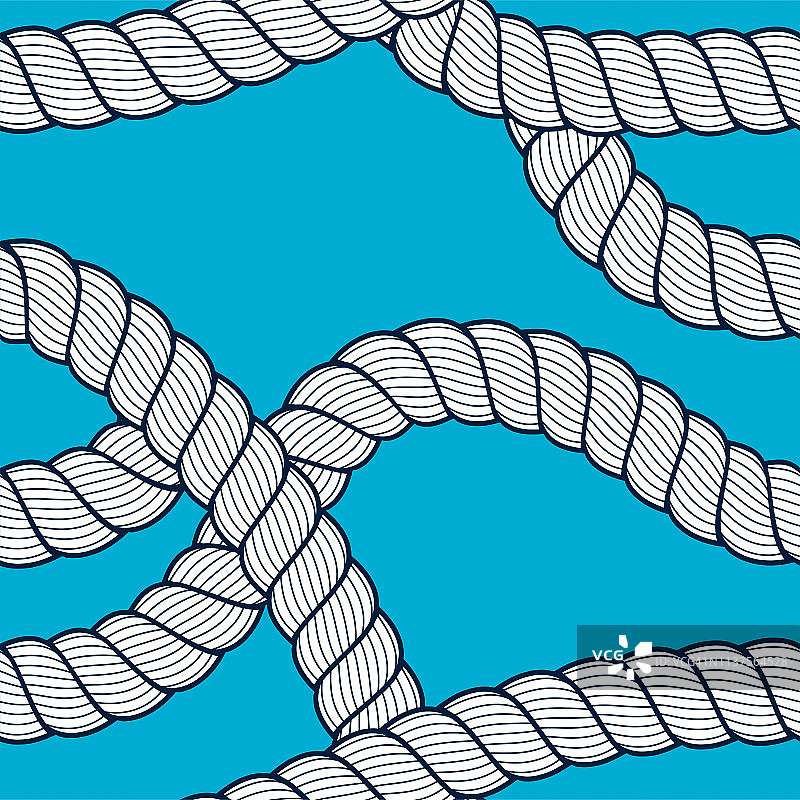 无缝航海绳图案矢量。无尽的海军插图与环绳线装饰。海军简单的最小海洋绳索无尽的设计。适用于织物，壁纸，包装，网和印刷。图片素材