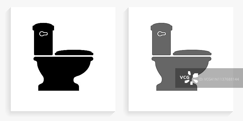 厕所黑白方形图标图片素材