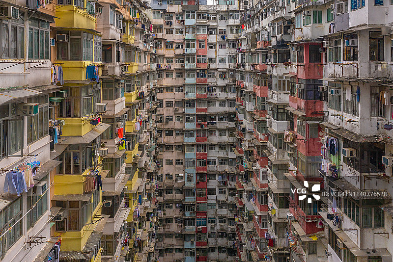 香港拥挤的公寓楼图片素材