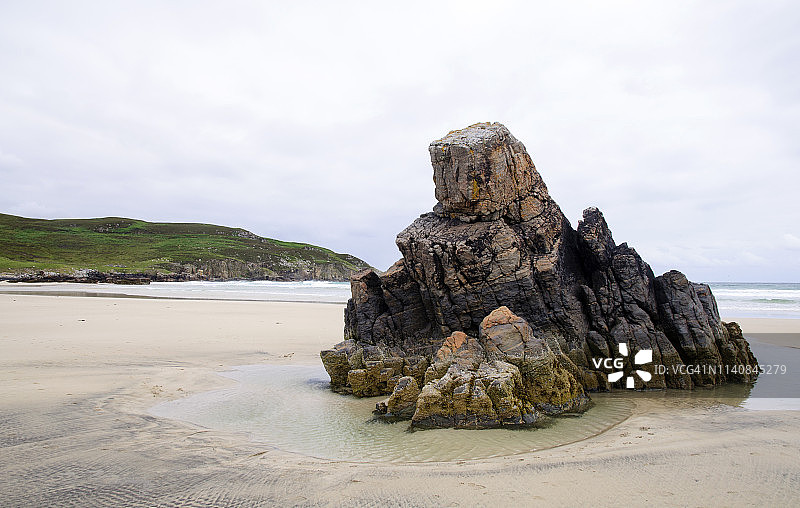 Tolsta Head的海岩和海滩，路易斯岛，苏格兰图片素材