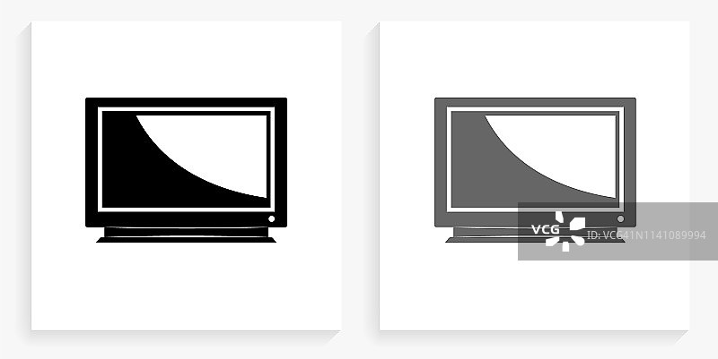电视黑白方块图标图片素材