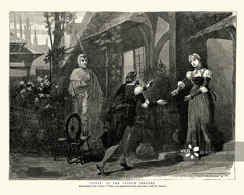 《浮士德》，亨利·欧文饰演19世纪的《墨菲斯特菲勒斯》图片素材