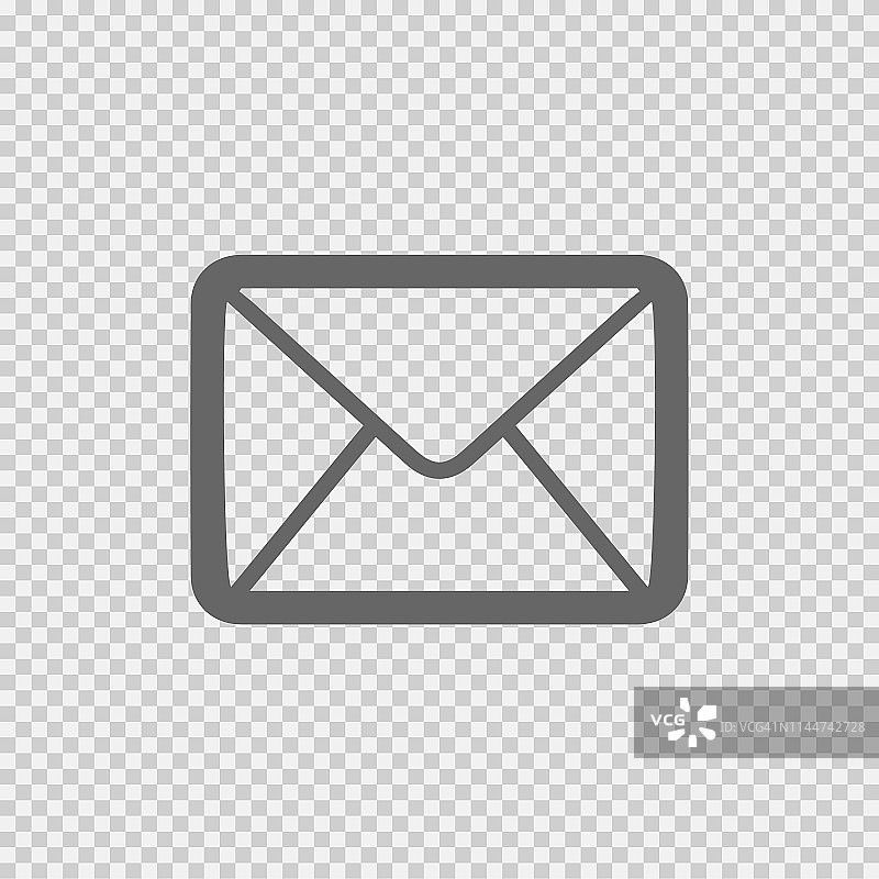 包络矢量图标eps 10。邮件的象征。简单孤立的插图上透明的背景。图片素材