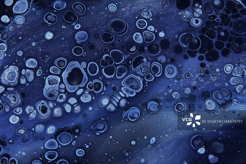 抽象色彩背景纹理流体艺术丙烯画。蓝色的颜色图片素材
