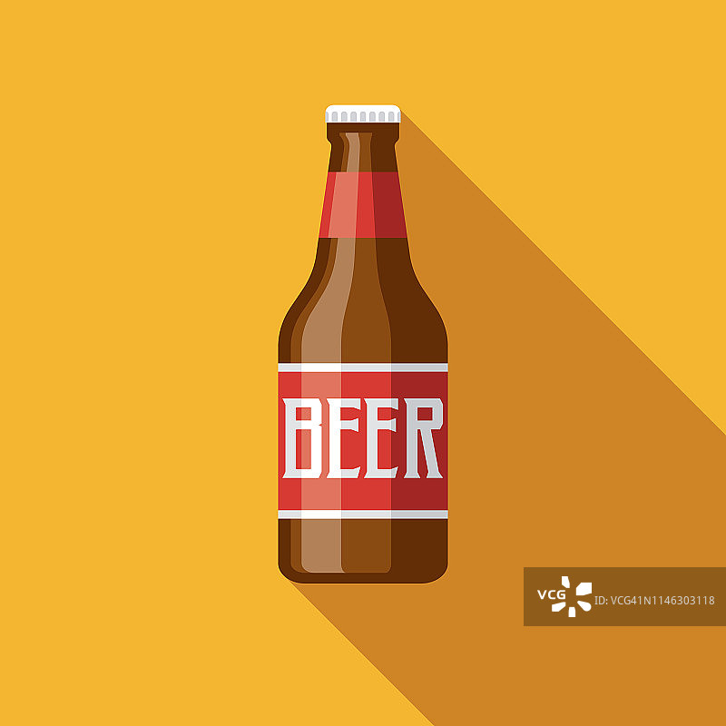 啤酒瓶平面设计图标图片素材