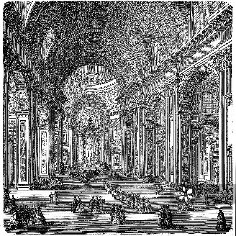 罗马圣彼得教堂，室内图片素材