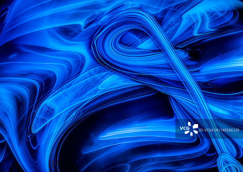 混合蓝色油画漩涡抽象背景，图片素材