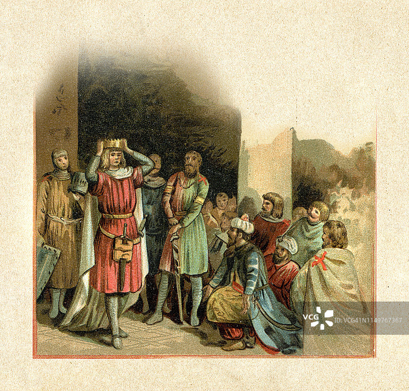 腓特烈二世加冕为耶路撒冷国王1225年图片素材