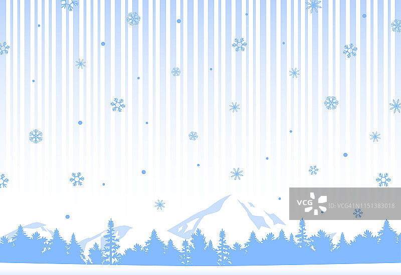 雪和冬天的森林背景图片素材