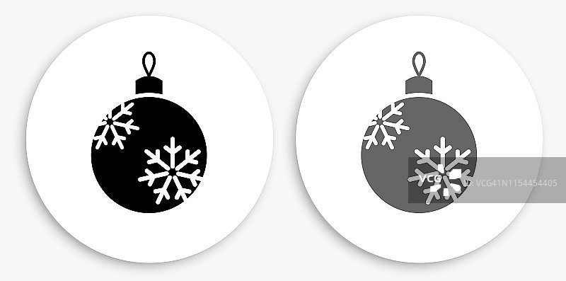 圣诞球黑白圆形图标图片素材