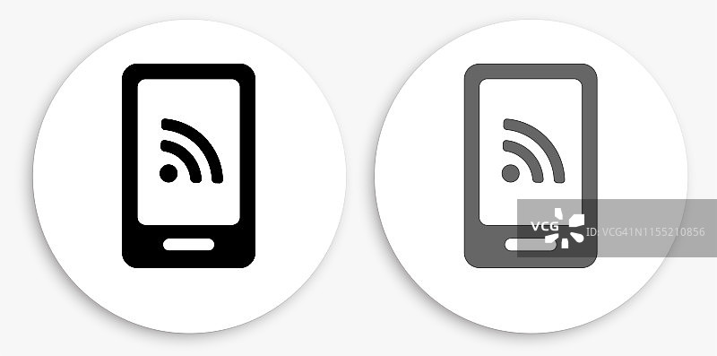 WiFi连接智能手机黑白圆形图标图片素材