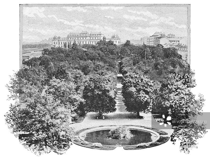 奥地利维也纳的美景宫，19世纪，奥匈帝国图片素材