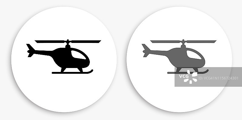 直升机黑白圆形图标图片素材