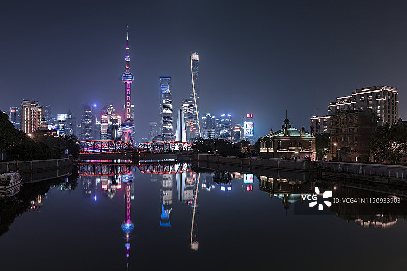 上海黄昏图片素材